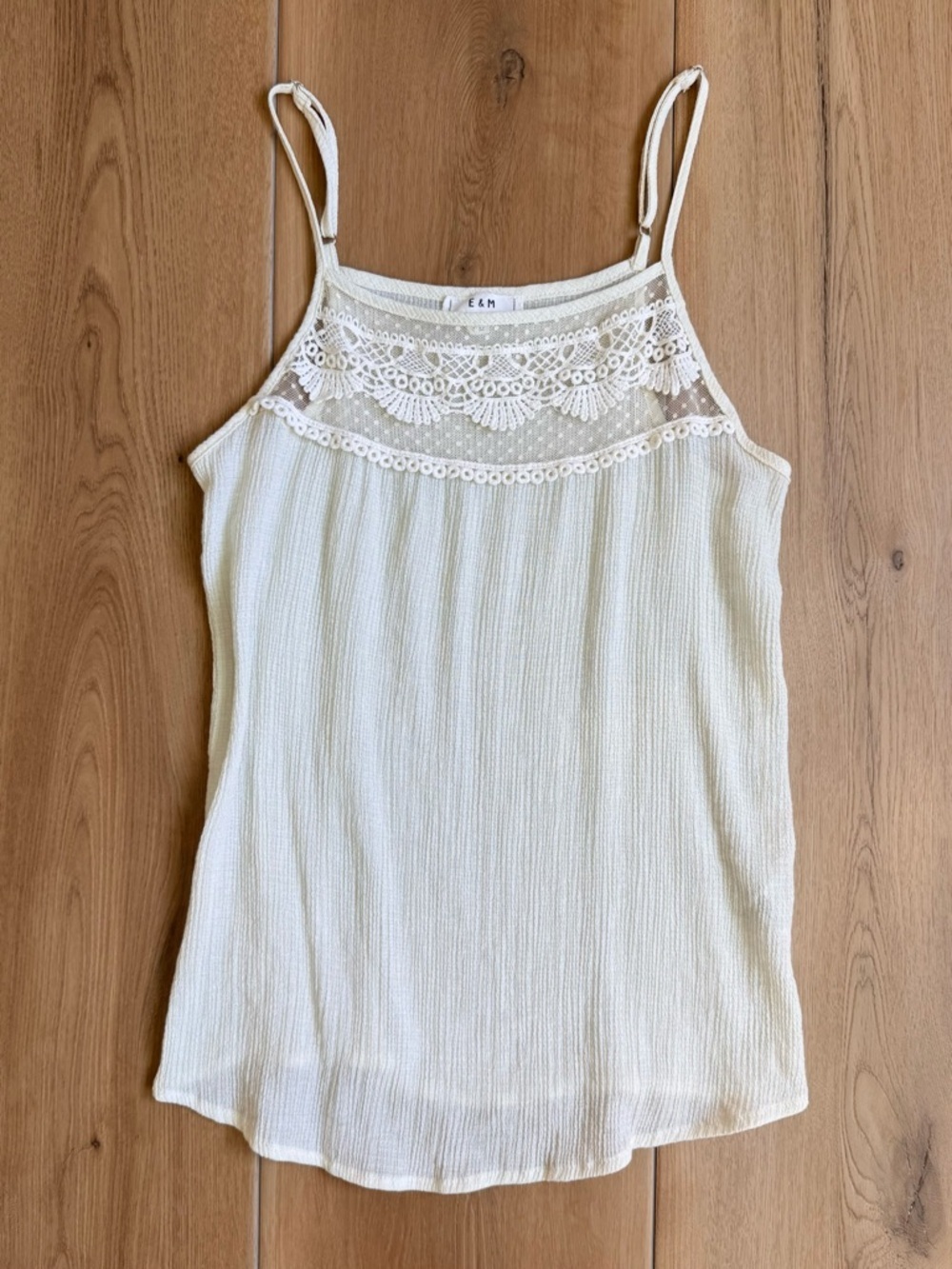 E&M Ivory Tank Top Size S